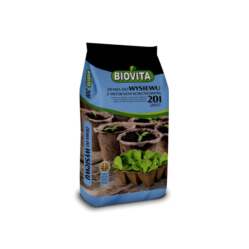 BIOVITA - PODŁOŻE DO WYSIEWU Z WŁÓKNEM KOKOS. 20l