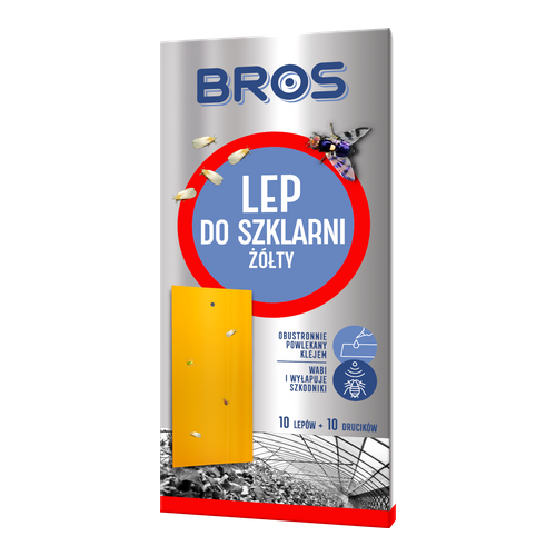 BROS - Lep do szklarni żółty 10 szt.